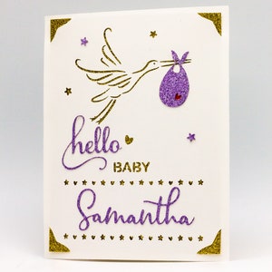 Personalized New Baby Card SVG: Stork Design (Digital Download) image 7