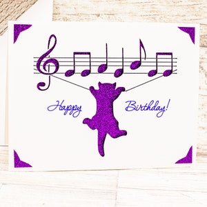 Birthday Card SVG, Musical Cat, Cut File for Cricut image 6