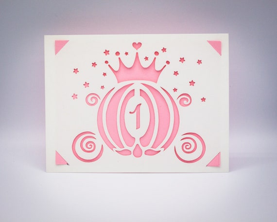 Princess 1st Birthday Card Template: Cricut Cut File (SVG, PNG)