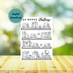 Reading Challenge, 50 Books Coloring Printable, Reading Log, Digital