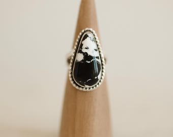 White Buffalo Turquoise Ring - Size 10