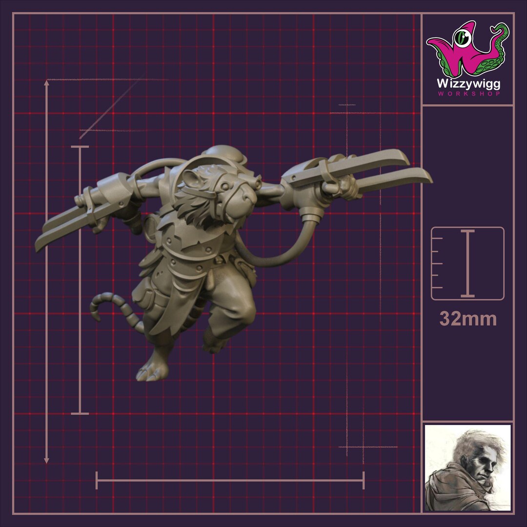 Rat Executioner Executioner - Ratfolk by Manuel Boria 3D Printed Resin Miniatures - Etsy