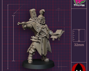 Trench Cleric - Sanctified Legion, Ashen Armies by Bite the Bullet, Resin Miniature