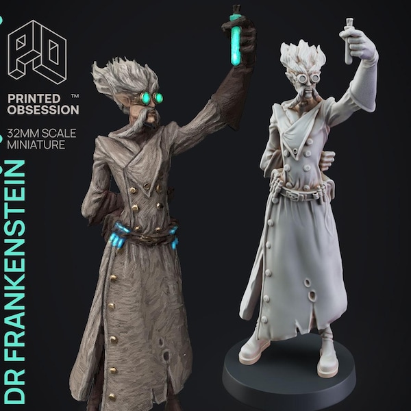 ドクター・フランケンシュタイン - フランケンシュタインの研究所（Printed Obsession社製、3Dプリント樹脂製ミニチュア）