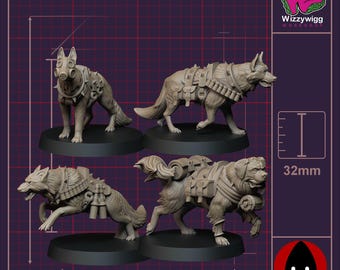 Combat Dogs - Sanctified Legion, Ashen Armies by Bite the Bullet, Resin Miniature