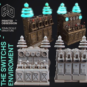 Switch Banks - Frankenstein's Lab by Printed Obsession, 3D printed resin miniatures