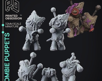 Zombie Poppets - El aprendiz del titiritero de Printed Obsession, miniaturas de resina impresas en 3D