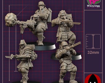 Yeomen - El Santo Shogunato, Ejércitos Cenizos de Bite the Bullet, Miniaturas de Resina