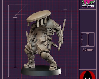 Trench Cleric - The Holy Shogunate, Ashen Armies by Bite the Bullet, Resin Miniatures
