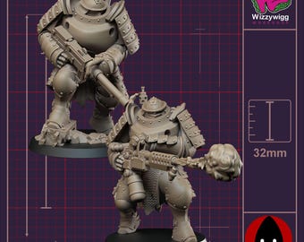 Heavy Infantry  - The Holy Shogunate, Ashen Armies by Bite the Bullet, Resin Miniatures