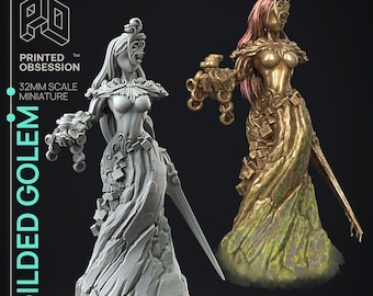 Gólem Dorado - Carne de Oro de Printed Obsession, miniaturas de resina impresas en 3D