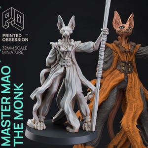 Master Mao the Monk- Tabaxi Caravan by Printed Obsession
