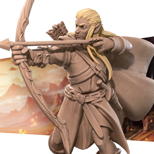Elven Hunter - Explorer's Fellowship by Bite the Bullet 3D Prined Resin Miniature