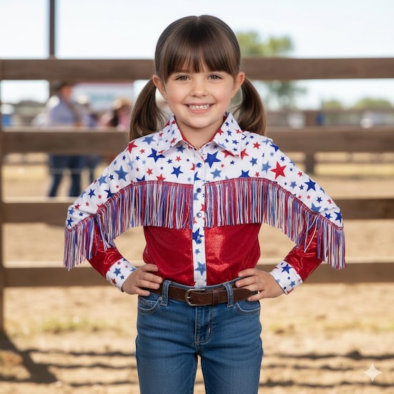 Chemisier Western Roper Pour Jeune Fille – Imprimé Aztèque Rouge, Boutons Nacrés (taille 10-12 Ans)