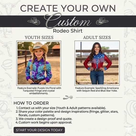 Custom knit Rodeo Shirt for Girls and Women