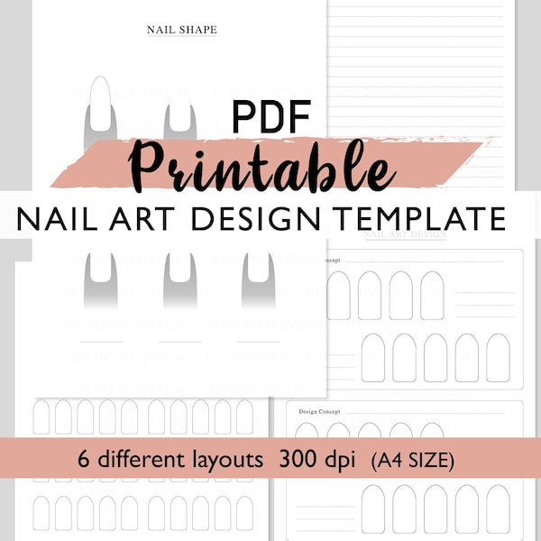 Nail Size Template Etsy
