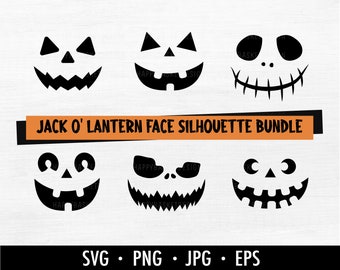 Jack o lantern face svg bundle, pumpkin face cut file, halloween cut file, october cut file