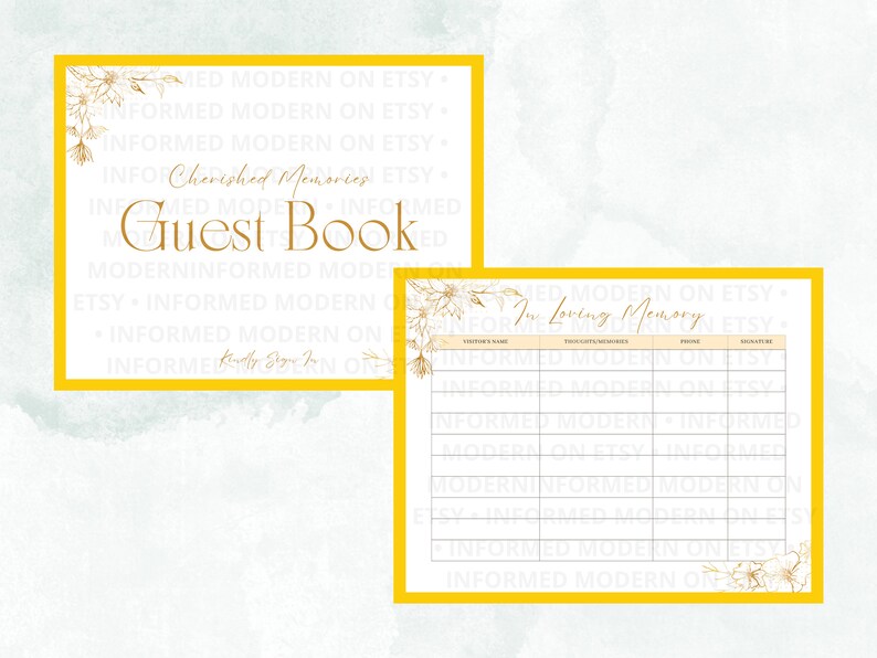 Funeral Guest Book Celebration of Life Sign in Sheet for Funerals ...