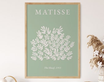 Sage Green Matisse Print, Abstract Wall Art, Matisse Exhibition Poster, Large Minimalist Art, Boho Printable, Scandinavian Art, Olive Green