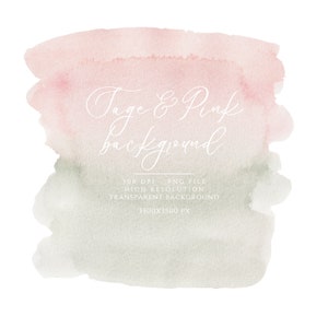 Salbeigrüner Hintergrund, Pastell Rosa Clipart, Splash Clipart, Pfirsichgrün Aquarell, PNG, abstrakte Textur, digitales Papier, Website Hintergrund