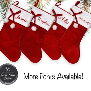 Personalised Red Luxury Christmas Stocking with Bow