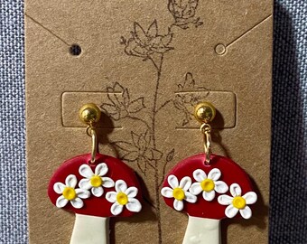 Floral Mushroom Earrings