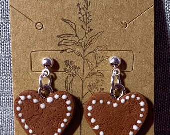 Gingerbread heart cookie Earrings