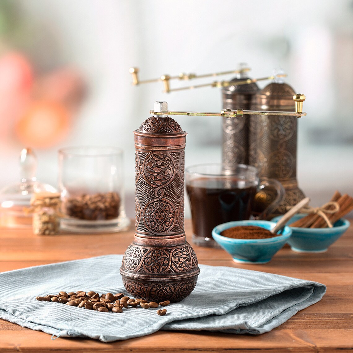 Coffee Grinder Refillable Turkish Style Mill with Adjustable Etsy