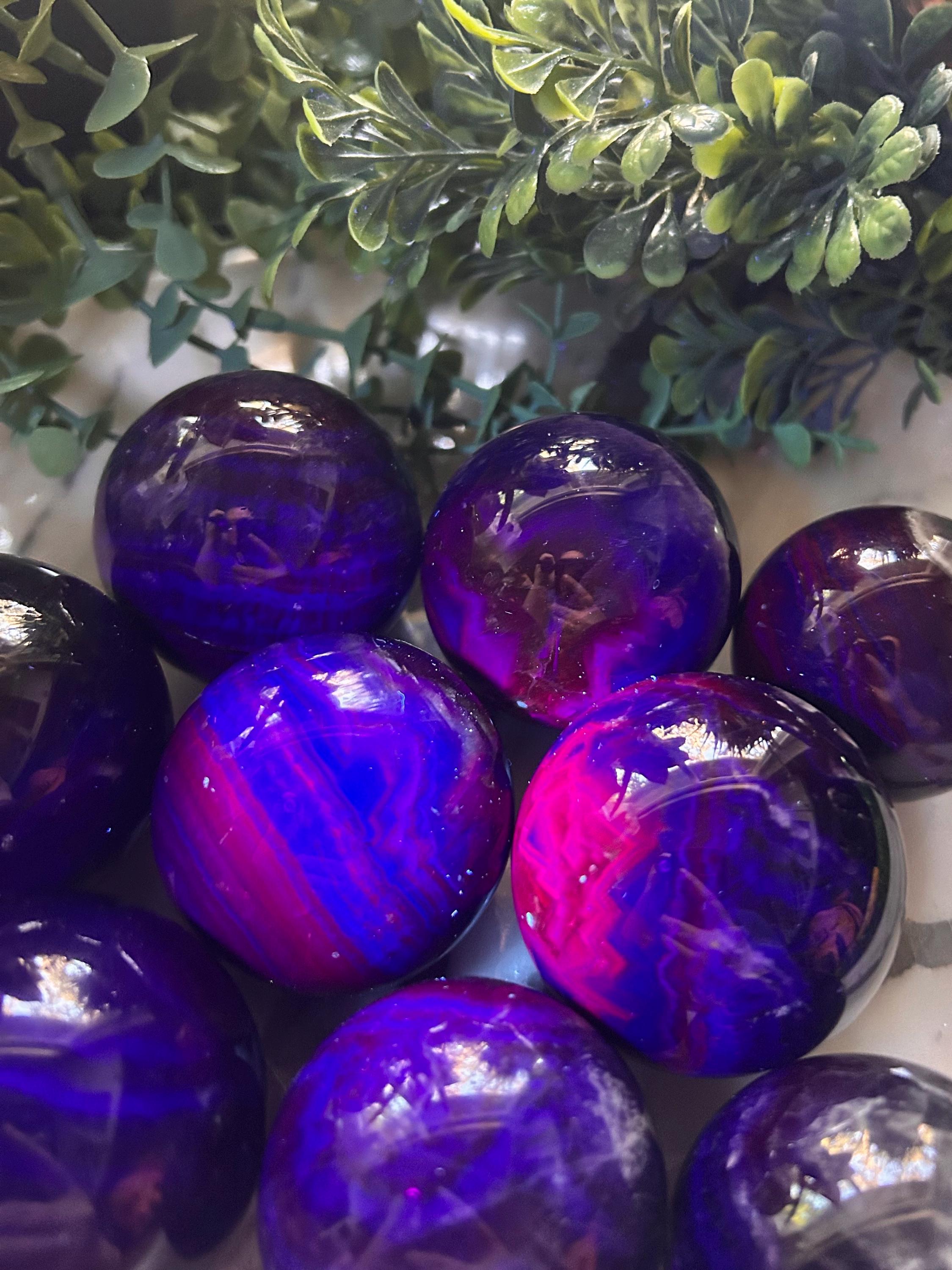Black Rose Fluorite UV Reactive Spheres | Reiki Healing | Crystal