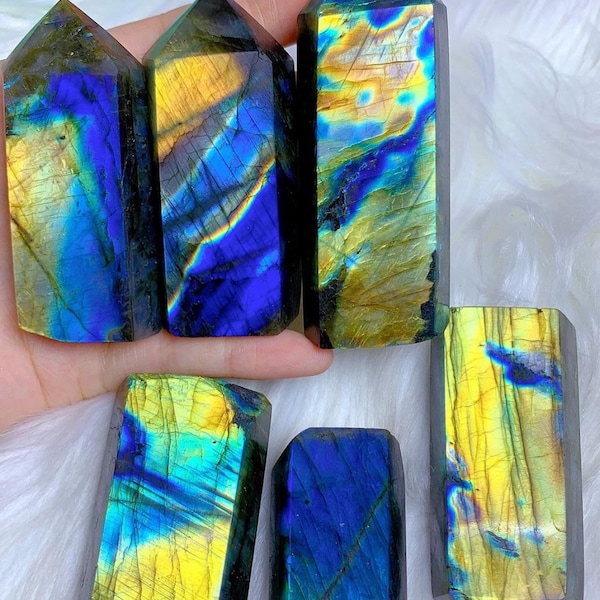 Flashy Labradorite Towers | Healing Crystals for Meditation | Reiki Crystals | Witchy gifts | Spiritual Home Decor | Birthday gifts