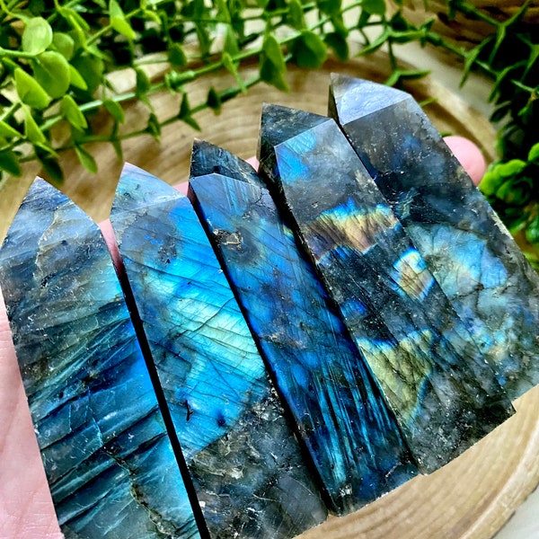 Flashy Labradorite Towers | Blue Flash | Healing Crystals for Meditation | Reiki Crystals | Witchy Gifts | Spiritual Home Decor | Birthday