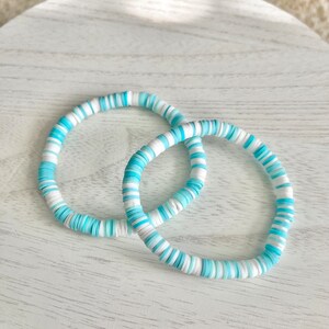 Teal Mix Clay Bracelets