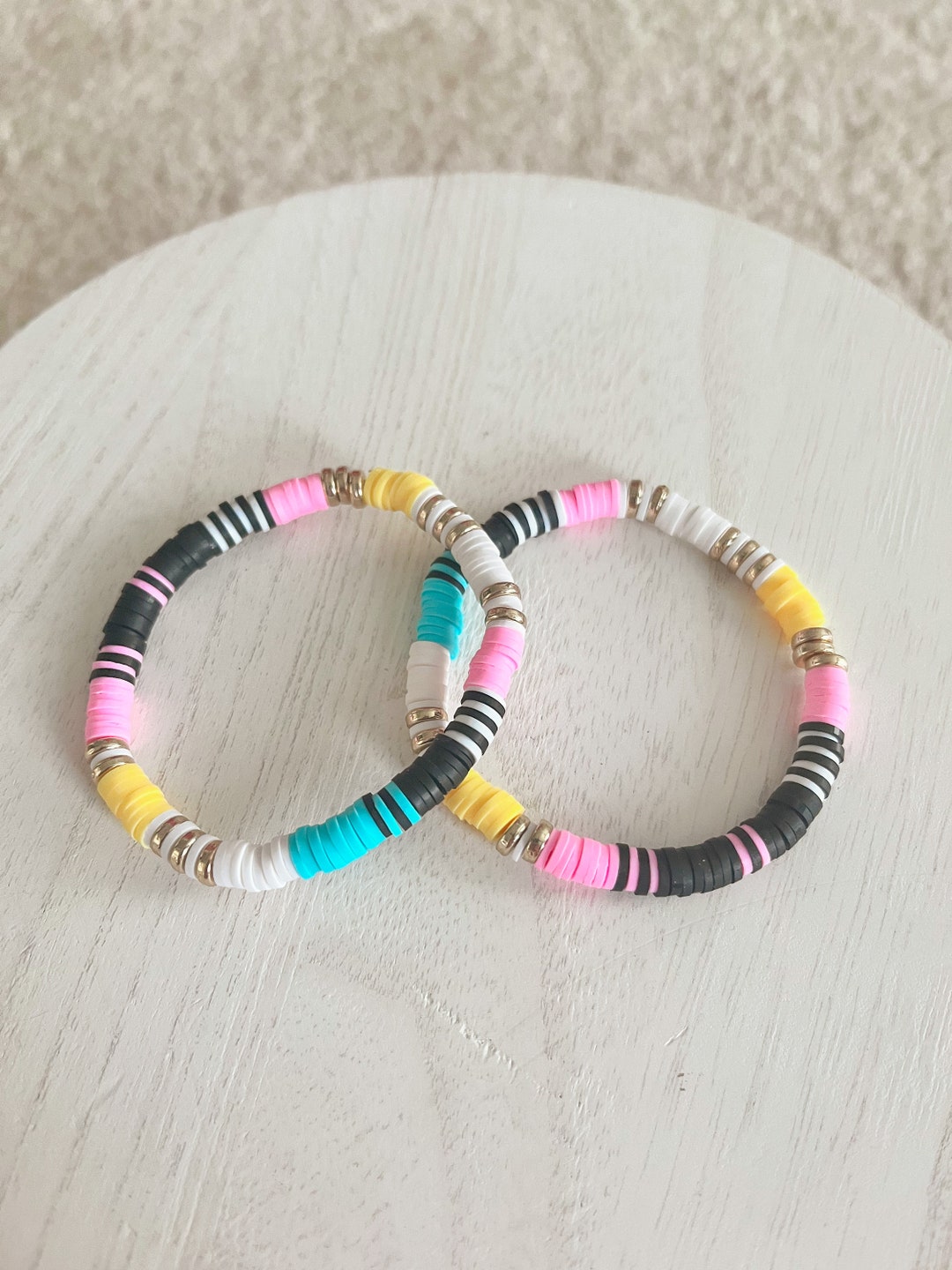 Bellys Bracelet Clay Beads Heishi Beads Preppy Summer Etsy