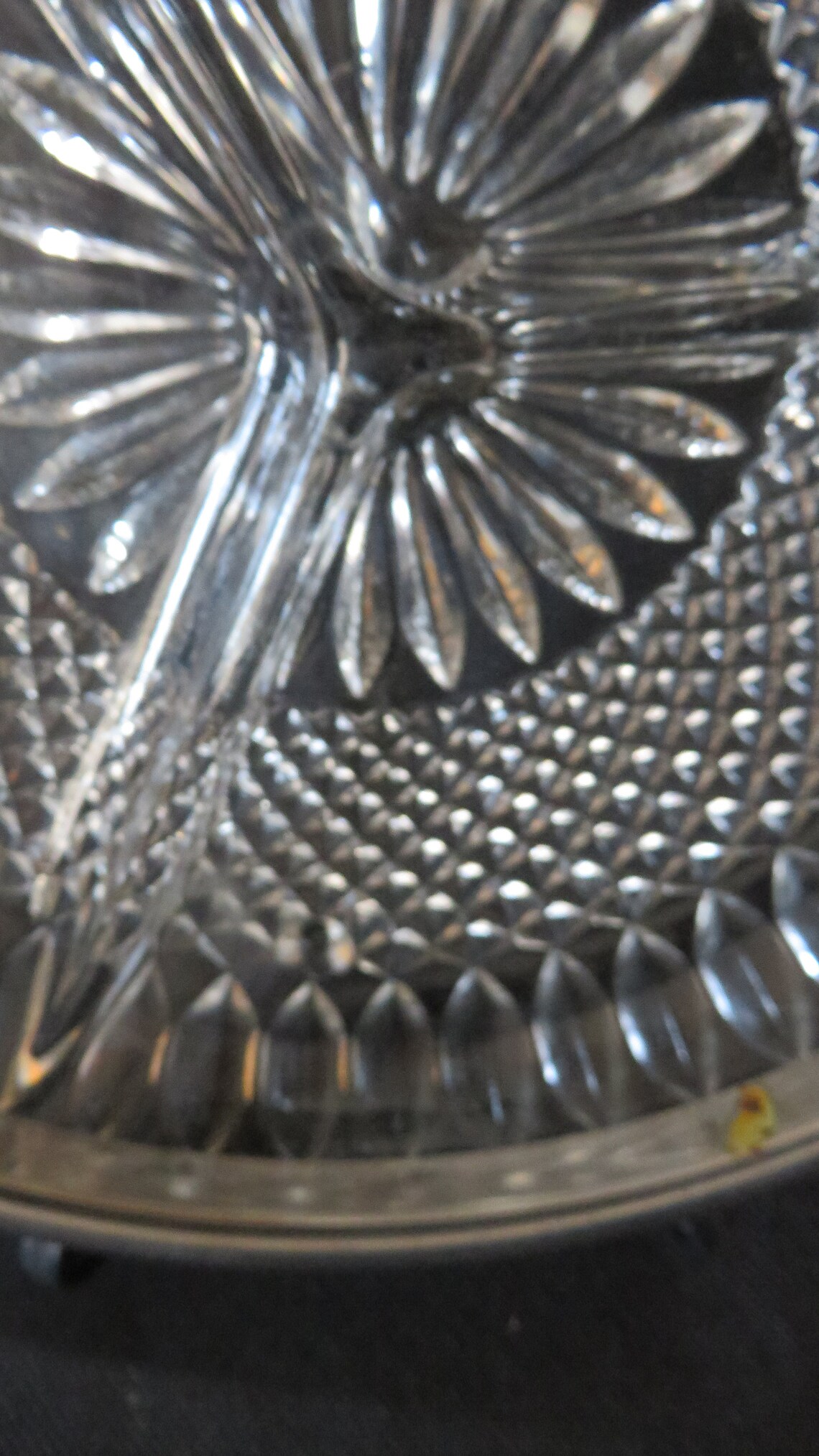 Vintage Lead Crystal Divided Relish Tray With Silver Ring Etsy