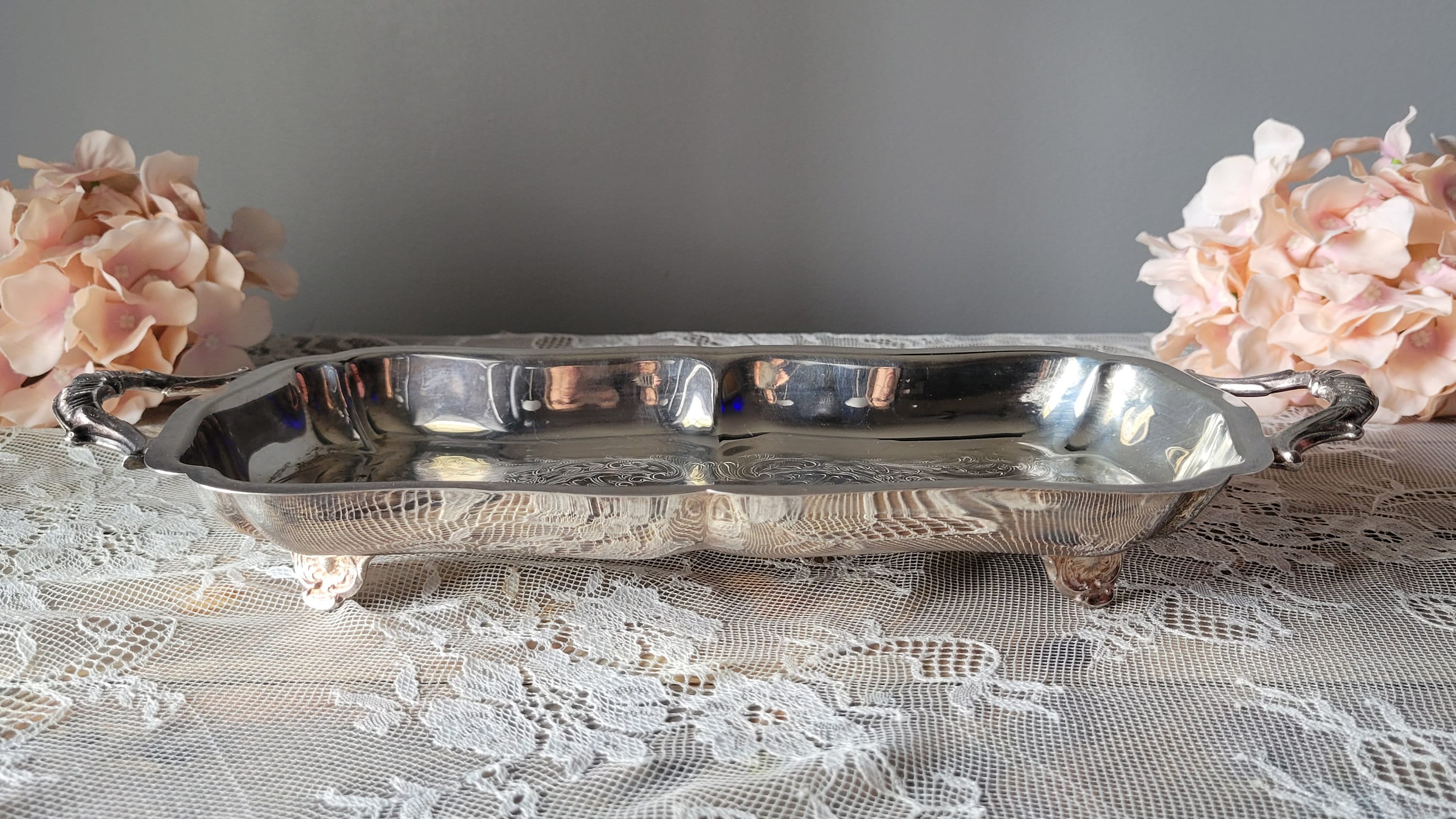 Silverplate Leonard Serving Tray Vintage Leonard Silverplate Etsy