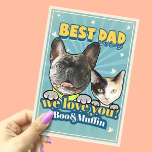 Dog And Cat Printable Fathers Day Card From Pet Lover Father Day Card Dog Lover Fathers Day Printable From Pet Funny Dog Dad Fathers Day