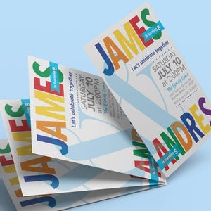 Twins Birthday Invitation: Sibling Party, Brothers Duo (PDF & JPG Digital File)