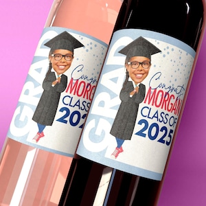 Personalized Graduation Wine Label: Photo Keepsake, Sorority Gift (Printed OR Digital File