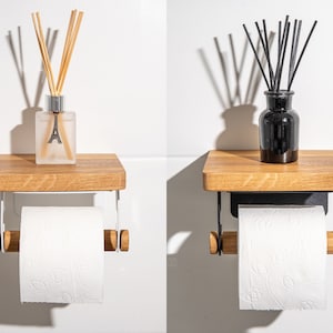 Porta carta igienica / Porta WC / Mensola da bagno / Porta cellulare / Porta carta igienica / Arredamento bagno / Porta carta igienica rustico