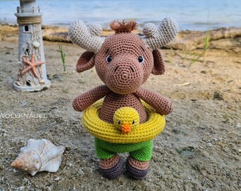 German / PDF crochet pattern moose Ronny