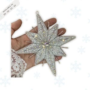 DIY-pärlbesatt Bethlehem-stjärnekit – Kristalljulprydnad, vitt julpyssel, handgjort dekorationsset från Eierburg