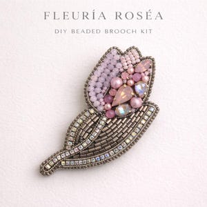 DIY Beaded Brooch Kit – Floral Bead Embroidery Jewelry Kit | Fleuría
