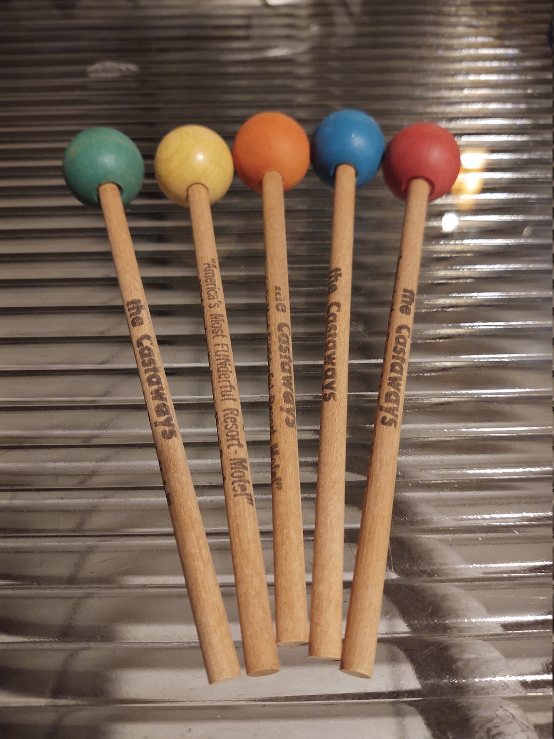 Lot of 5 vintage marimba sticks from Castaways Hotel in Miami Etsy
