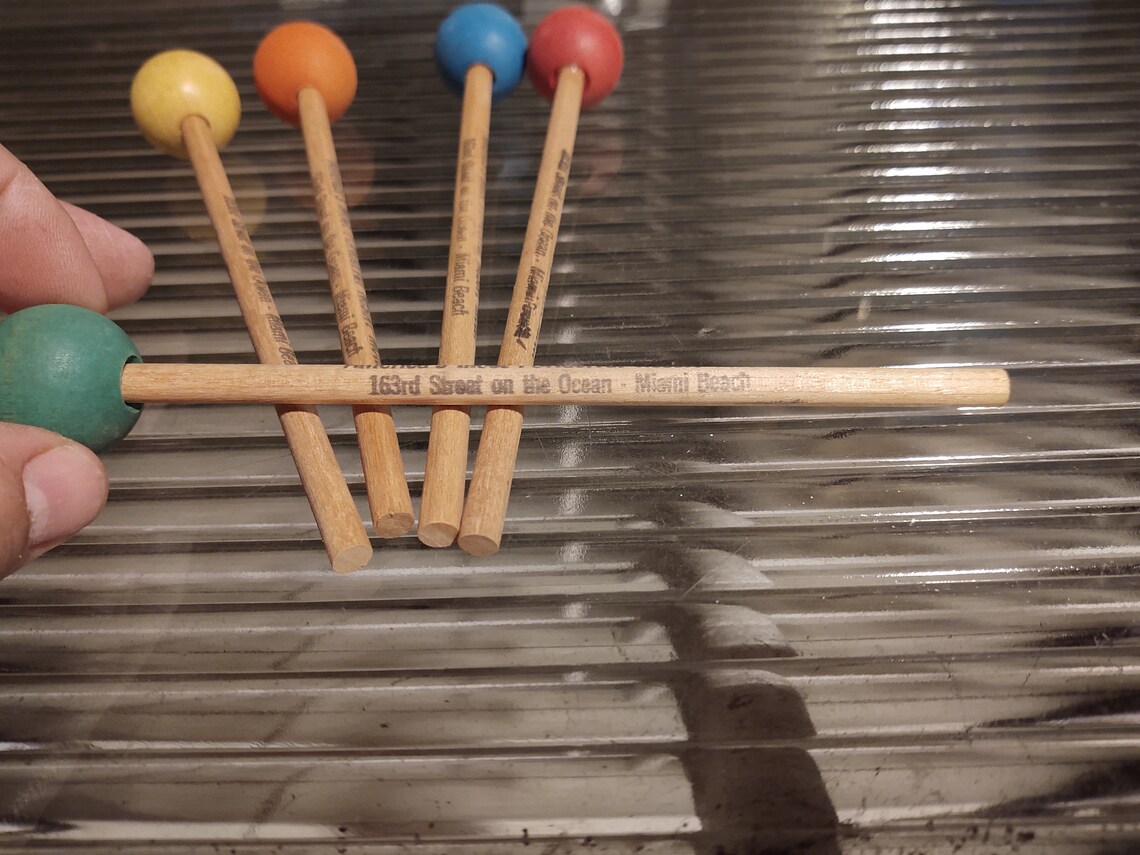 Lot of 5 vintage marimba sticks from Castaways Hotel in Miami Etsy