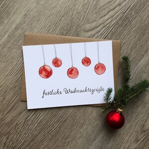 Weihnachtskarte - Christbaumkugeln - Festliche Weihnachten - Christmas - Grußkarte