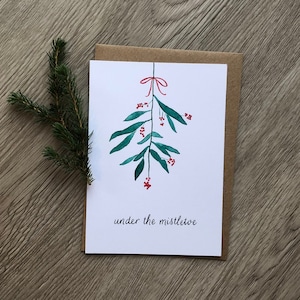 Weihnachtskarte - Mistelzweig - under the mistletoe - Grußkarte