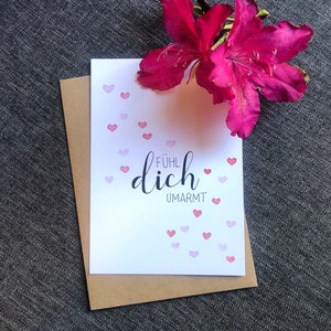 Fühl dich umarmt - Karte - Aquarell - Grußkarte