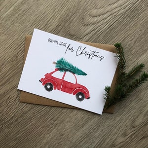 Weihnachtskarte - Tannenbaum - Weihnachtsbaum - Driving home for Christmas - Weihnachten - Grußkarte