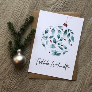 Weihnachtskarte - Christbaumkugel - Fröhliche Weihnachten - Grußkarte