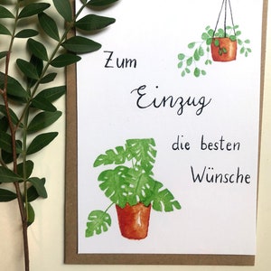 Umzug / Einzug / neue Wohnung - Karte -  Aquarell - Grußkarte